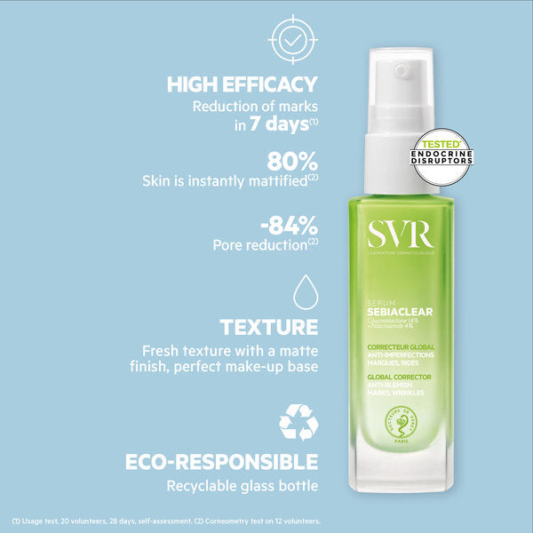SVR Sebiaclear balancing hyaluronic acid serum 30ml, UK version