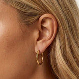 MUCHV gold solid hoop earrings 24mm (British brand)