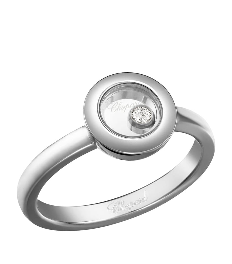 Chopard Happy Diamonds white gold ring with diamond, imported from the UK