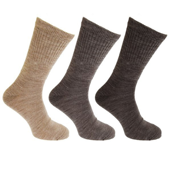 Mens Wool Blend Diabetic Extra Wide Socks (3 Pairs) (6-11) GOODS Superdrug Brown  