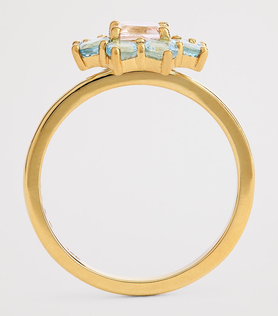 Jennifer Meyer 18kt gold aquamarine flower ring, UK version