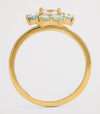 Jennifer Meyer 18kt gold aquamarine flower ring, UK version