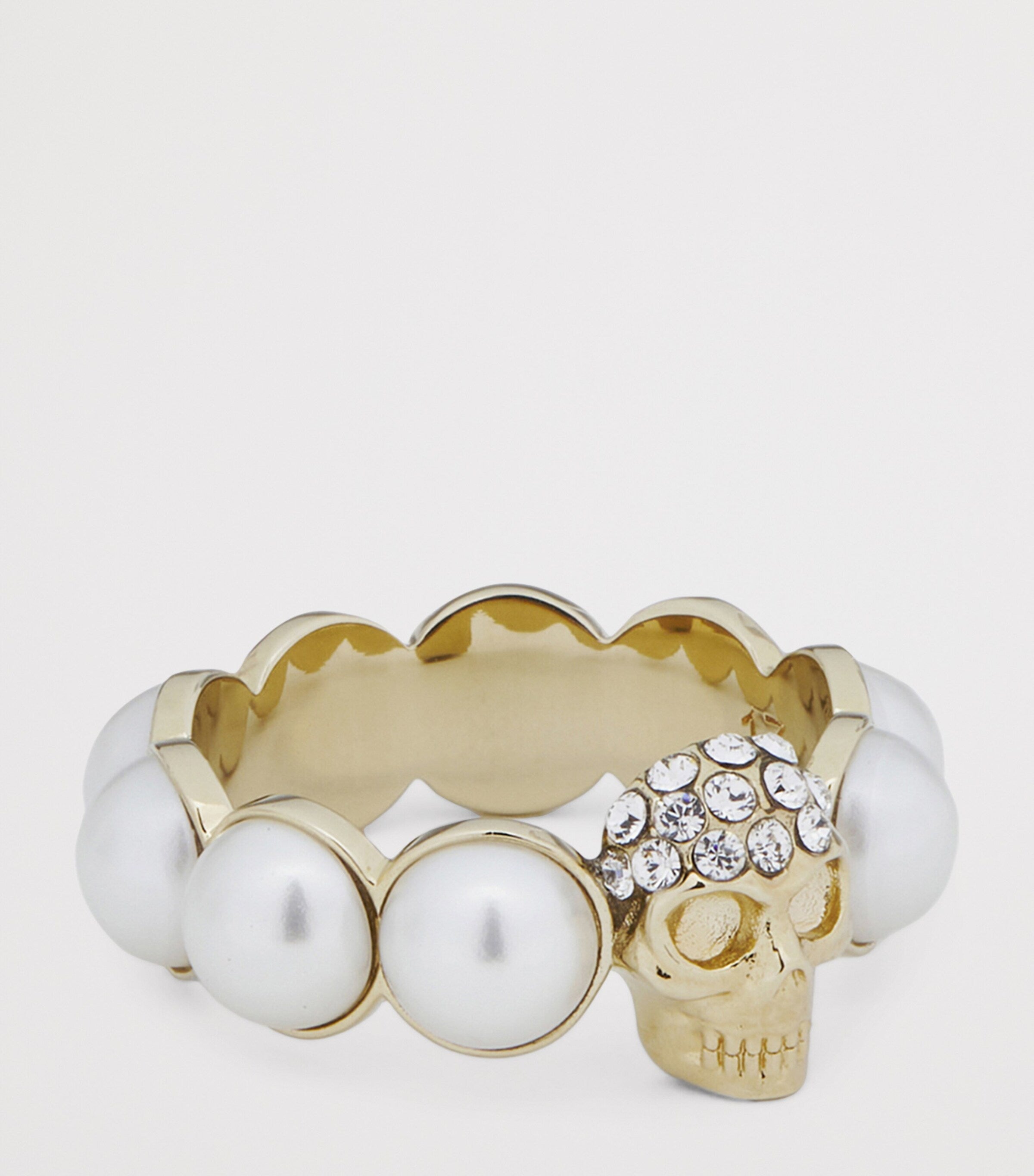 McQueen faux pearl and skull ring - British product