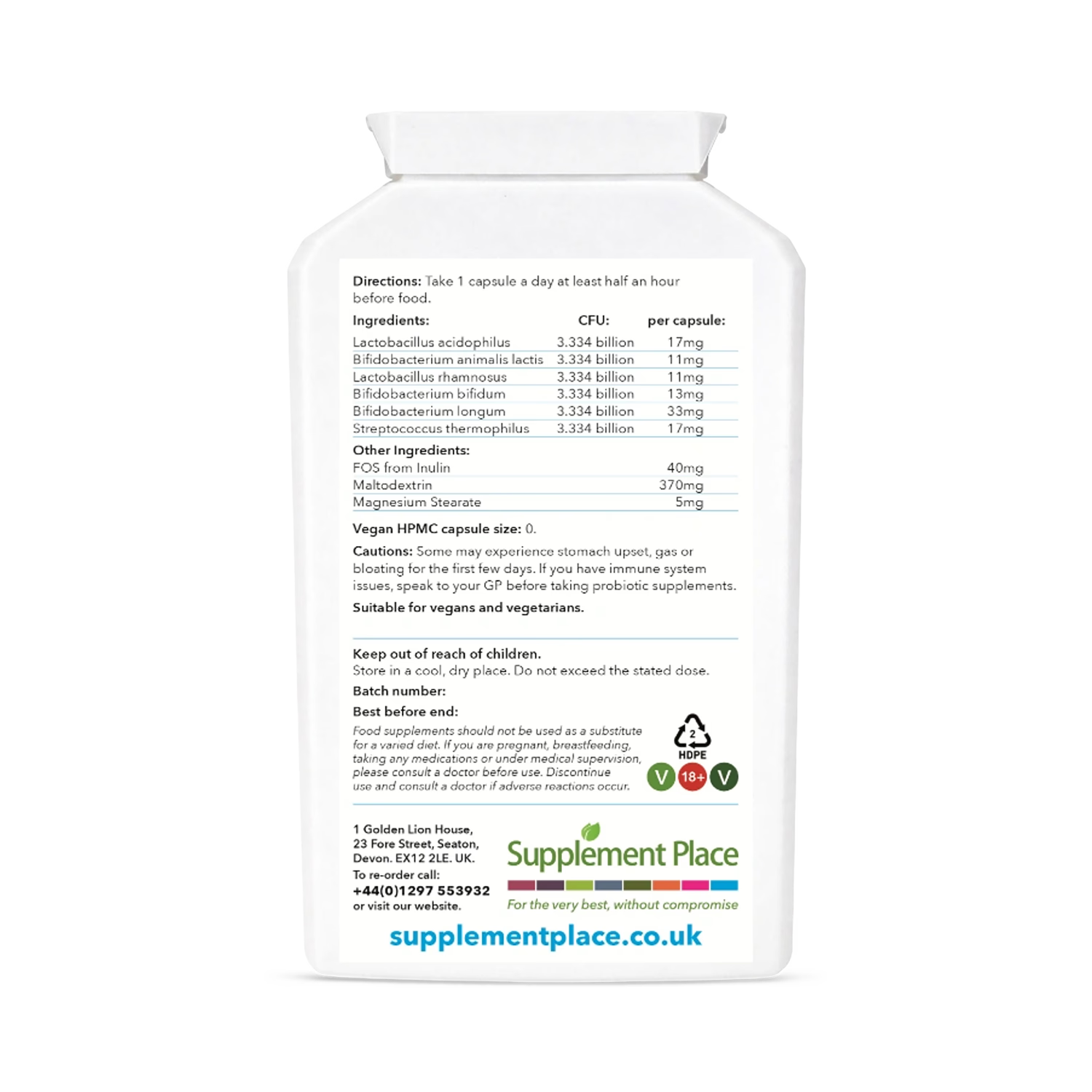 Supplement Place Probiotic Gold 20 Billion 120 capsules (British brand)