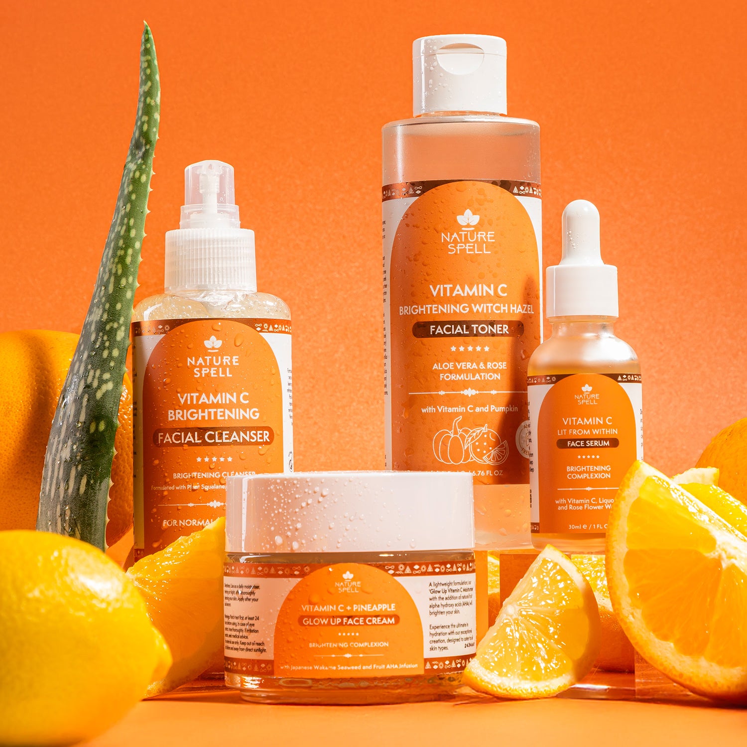 Nature Spell Vitamin C and Fruit AHA skincare set, imported from the UK