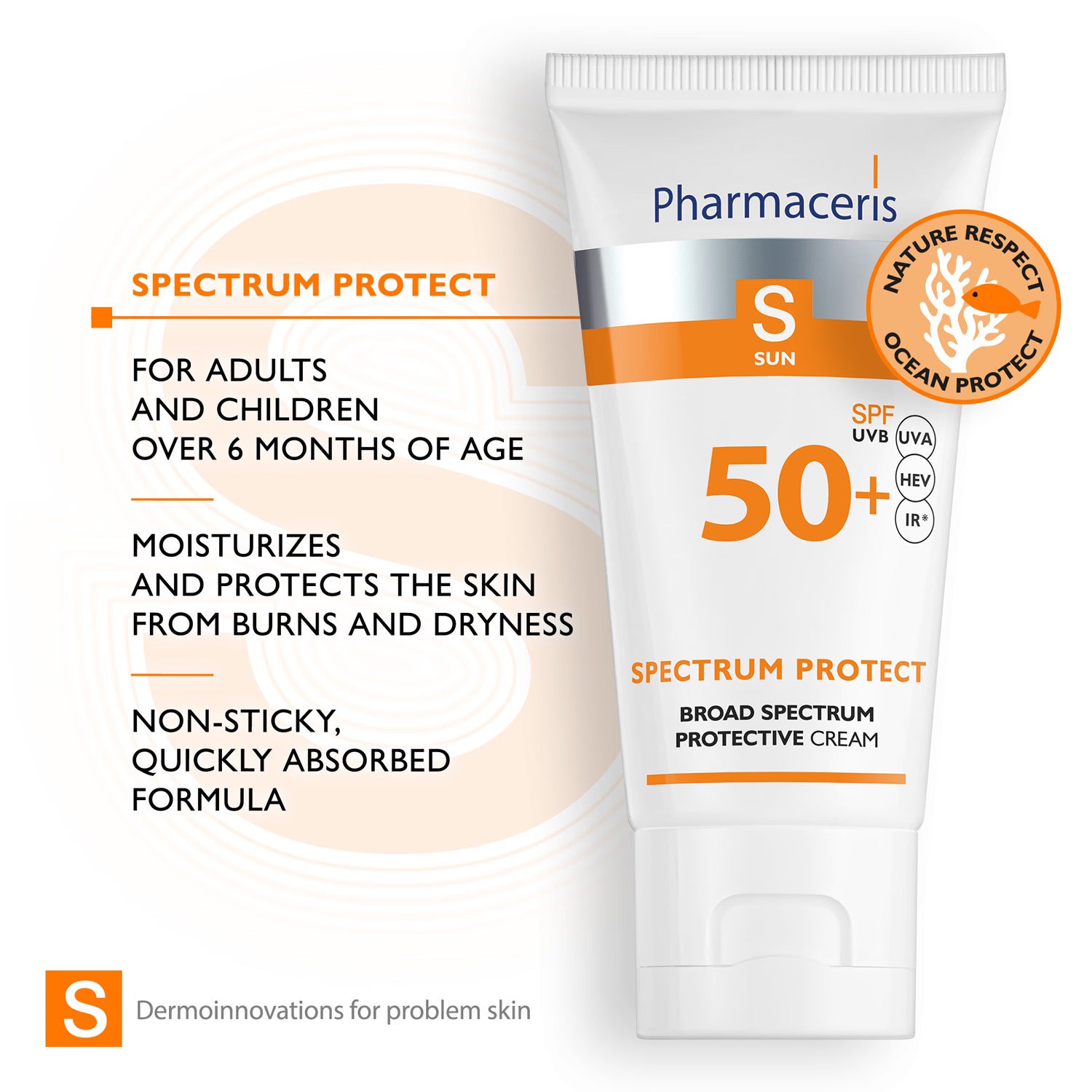 Pharmaceris S sun protection cream SPF 50 50ml - British product