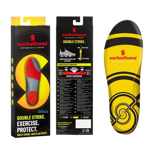 Sorbothane Double Strike insoles for high impact - British product