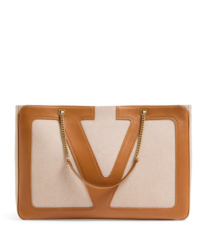 Valentino Garavani Viva Superstar tote bag in canvas and leather - British product