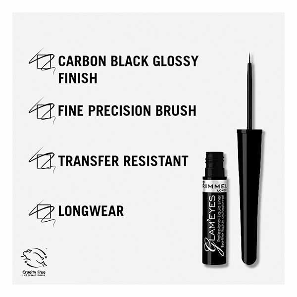 Rimmel Glam'Eyes Liquid EyeLiner Black Glamour 1 GOODS Superdrug   