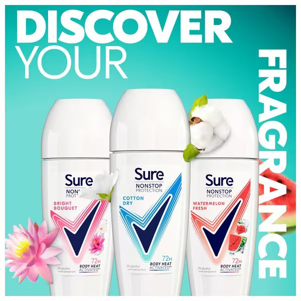 Sure Anti-Perspirant Bright Bouquet Roll On 50ml (British brand)