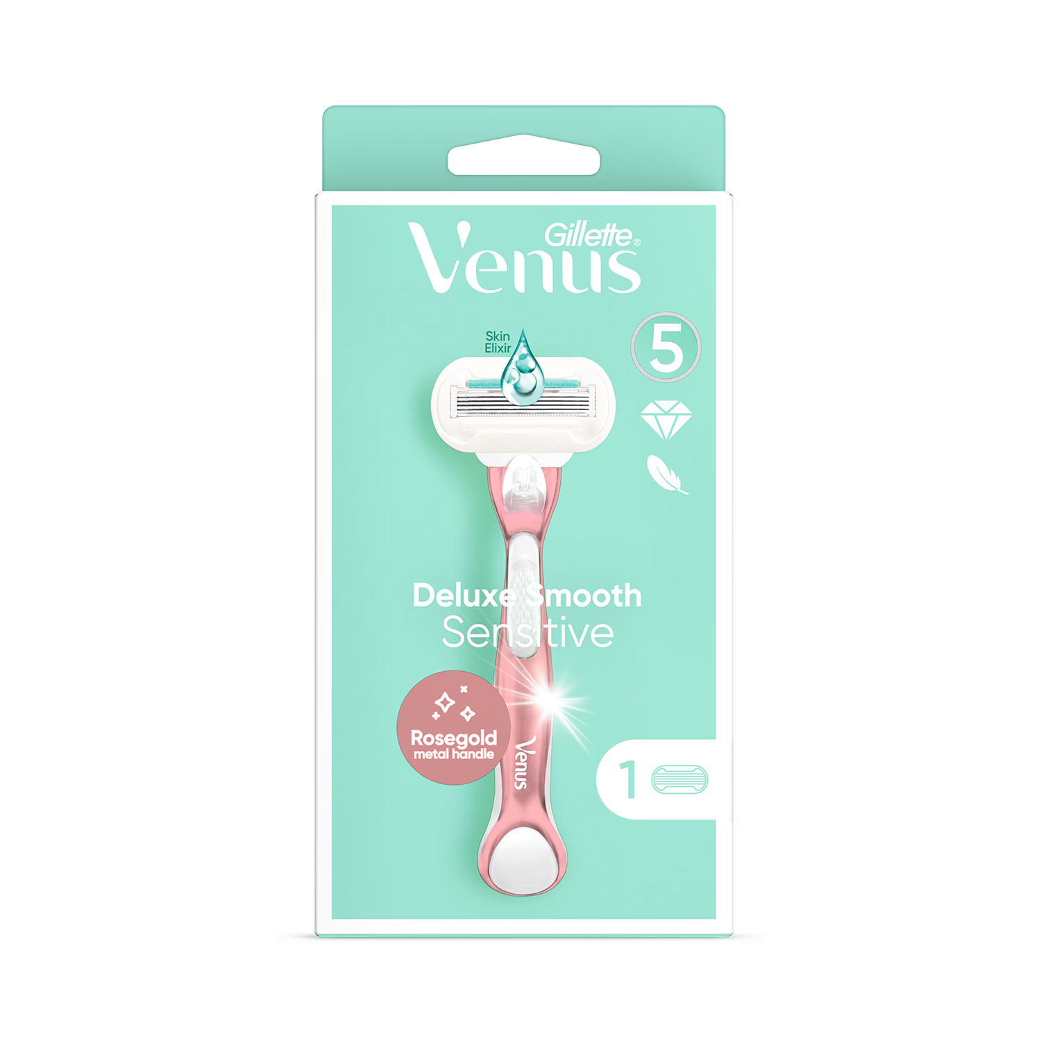 Venus Deluxe Smooth Sensitive RoseGold razor 1 blade, UK version