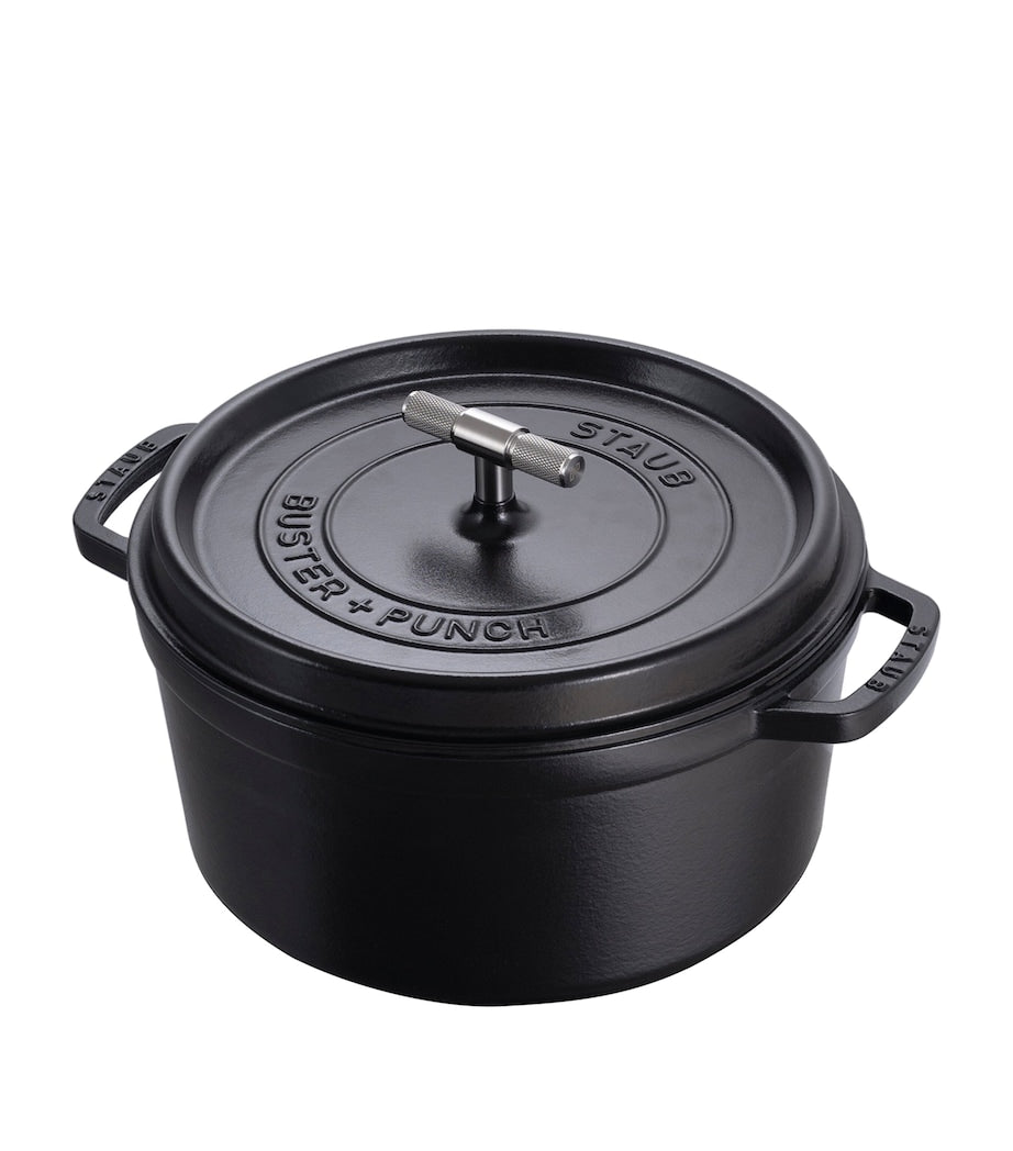 Staub Buster Punch cocotte 28cm steel knob - British product