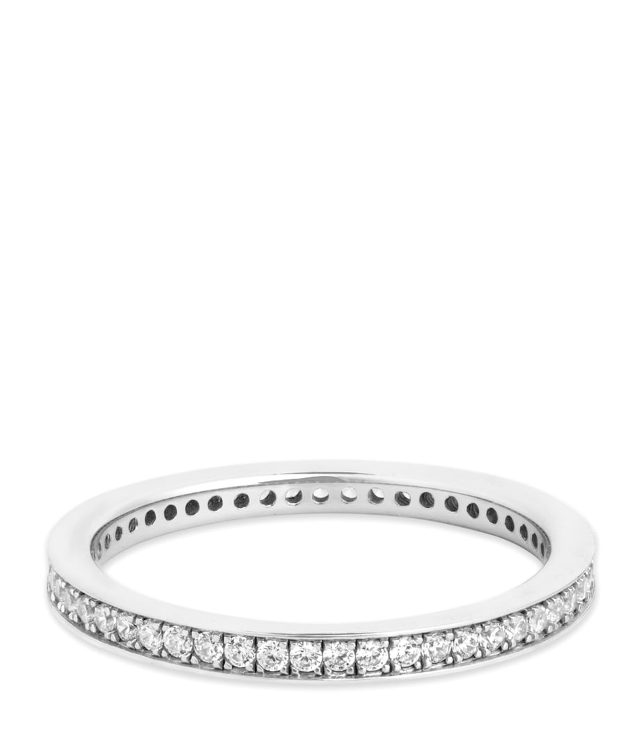 Astrid & Miyu rhodium-plated crystal stacking ring, imported from the UK