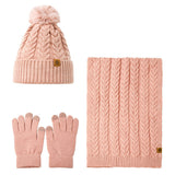 Livingandhome pink winter hat scarf gloves set, UK version