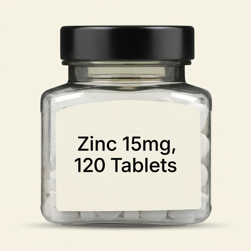 Holland & Barrett zinc tablets 15mg 120 count (British brand)