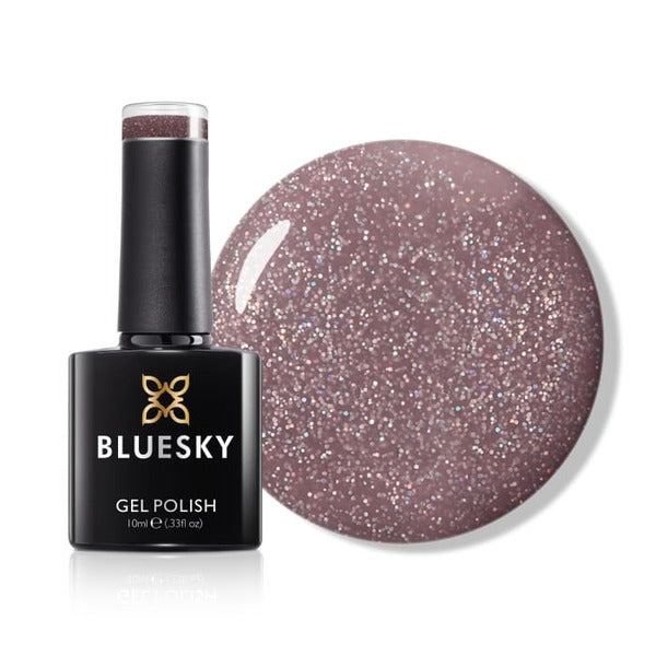 Bluesky gel nail polish shimmer skintone Happy Go Lucky, imported from the UK