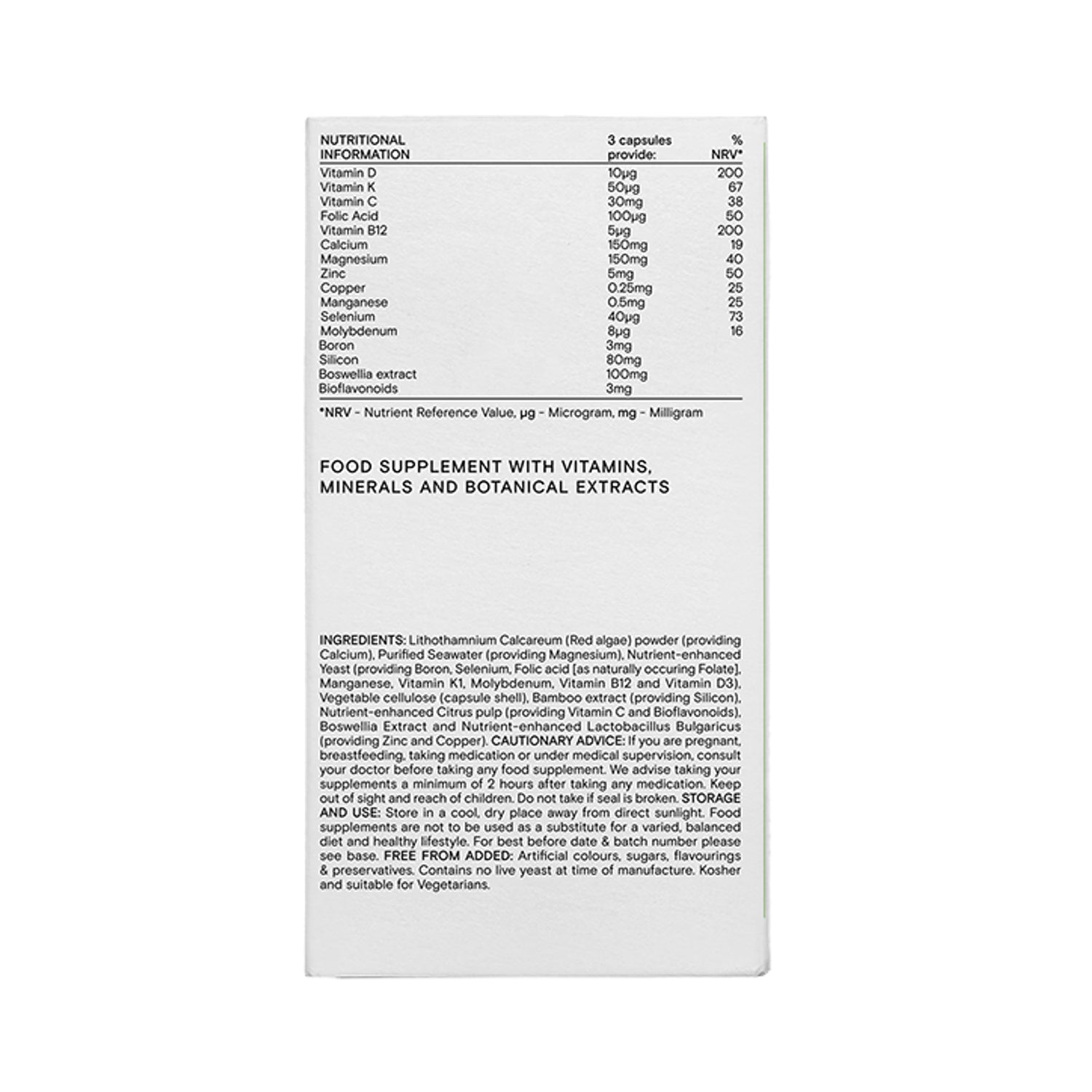 Wild Nutrition supplement Bone and Muscle Support 90 capsules - British product