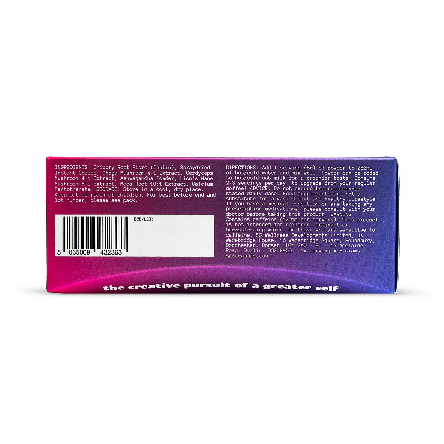 Spacegoods coffee supplement 7-day pack 56g - British product