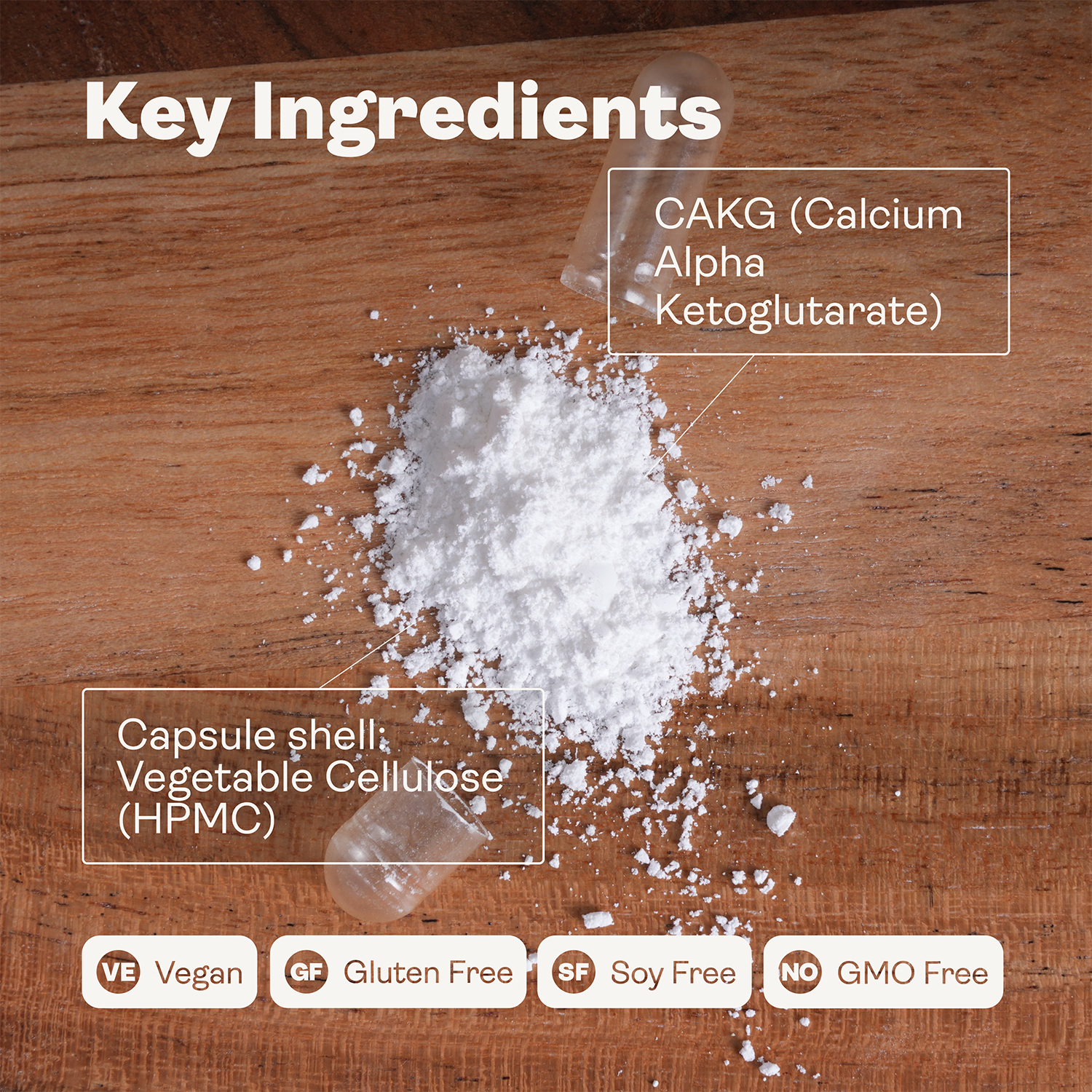 Youth and Earth Calcium AKG 500mg capsules 60 count, UK version