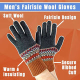 Sock Snob men's wool fairisle gloves, imported from the UK