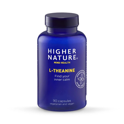 Holland & Barrett Higher Nature L-Theanine 100mg Green Tea Extract Supplement - 90 Vegan Capsules- Buy online at McGrocer