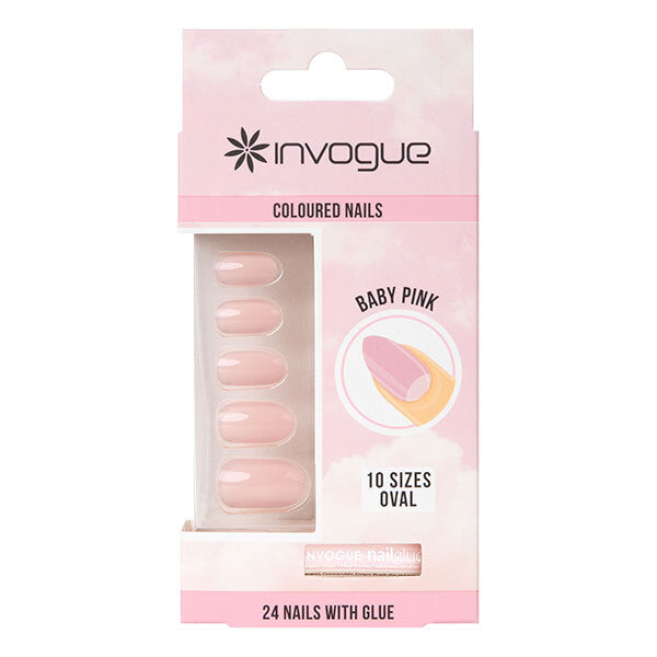 Invogue Baby Pink Oval Nails - Pack of 24 GOODS Superdrug   