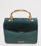 Aspinal of London Mayfair bag in velvet with floral embroidery (British brand)