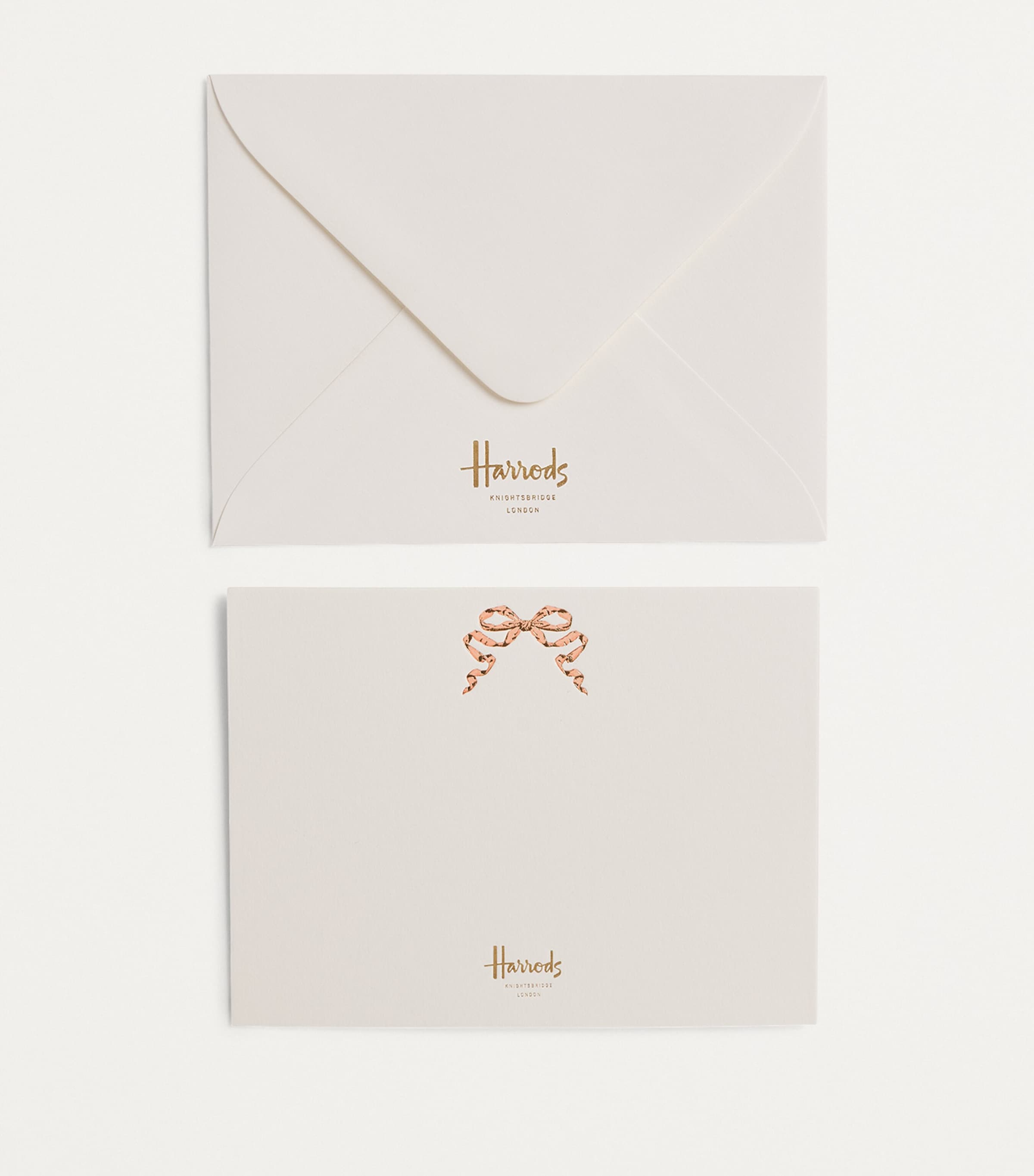 Harrods pink bow cards pack of 10, UK version