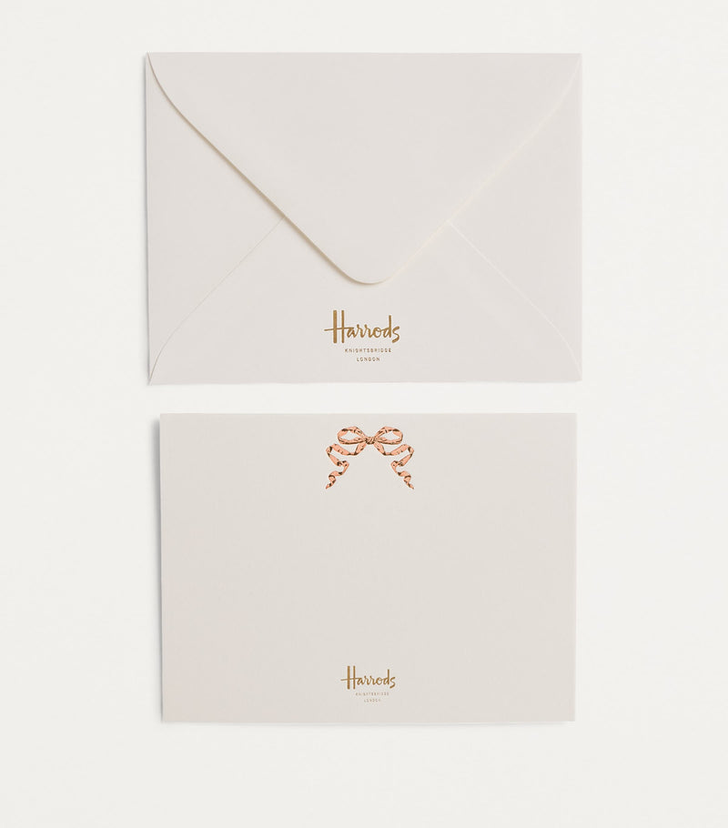Harrods pink bow cards pack of 10, UK version