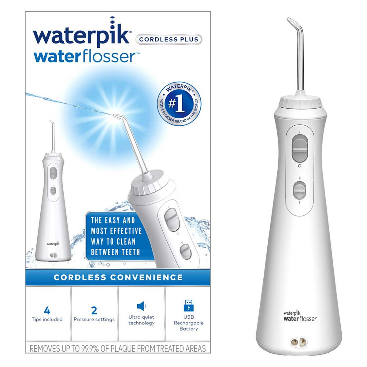 Waterpik Cordless Plus Water Flosser WP-490UK - White GOODS Boots   