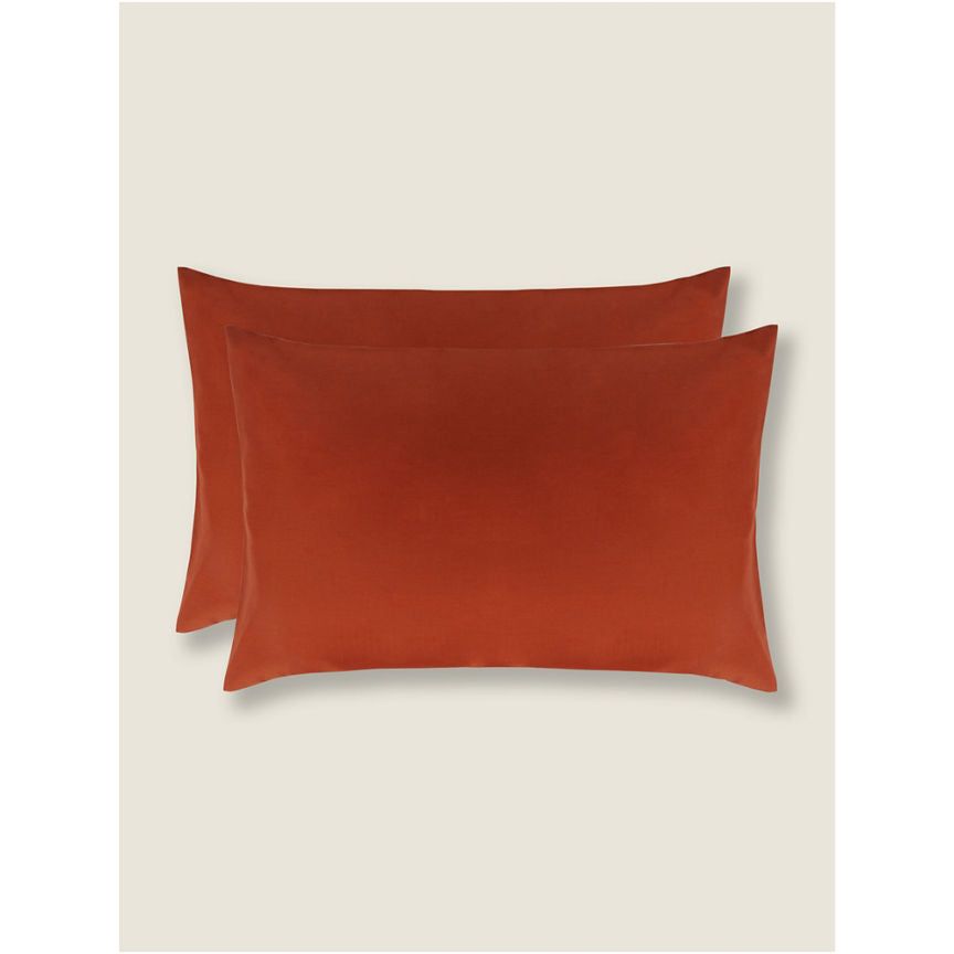 George Home Burnt Orange Pillowcase Pair General Household ASDA   