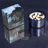Serenityy's Capricorn crystal candle with gemstone bracelet 320g (British brand)