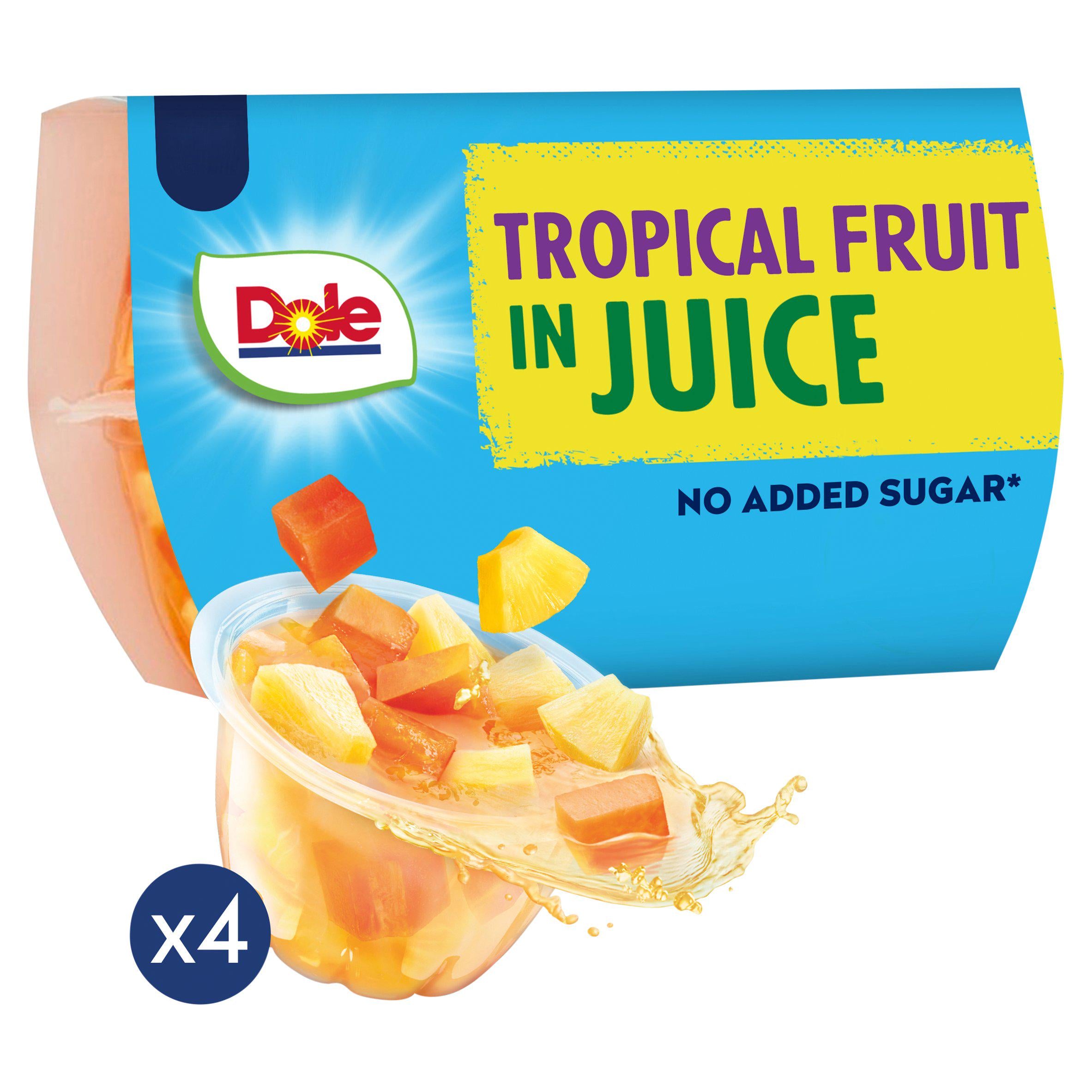Dole Tropical Fruit In Juice Fruit Snacks 4x113g Fruit Sainsburys   