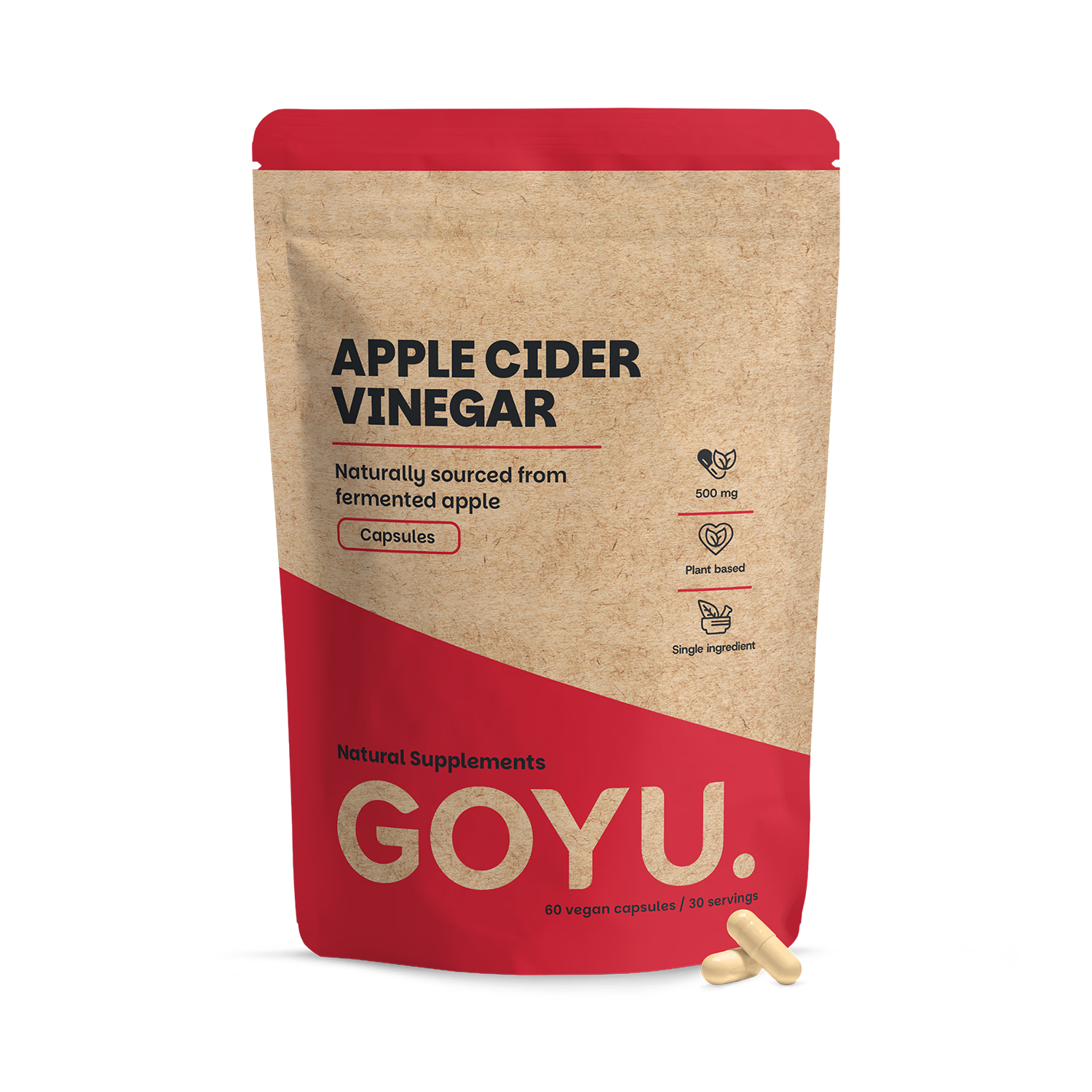 GOYU apple cider vinegar capsules 500mg, imported from the UK