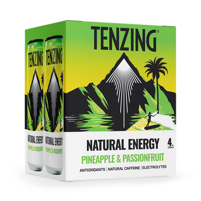 Holland & Barrett Tenzing Natural Energy Drink Pineapple 106 mg 4 x 330 ml- Buy online at McGrocer