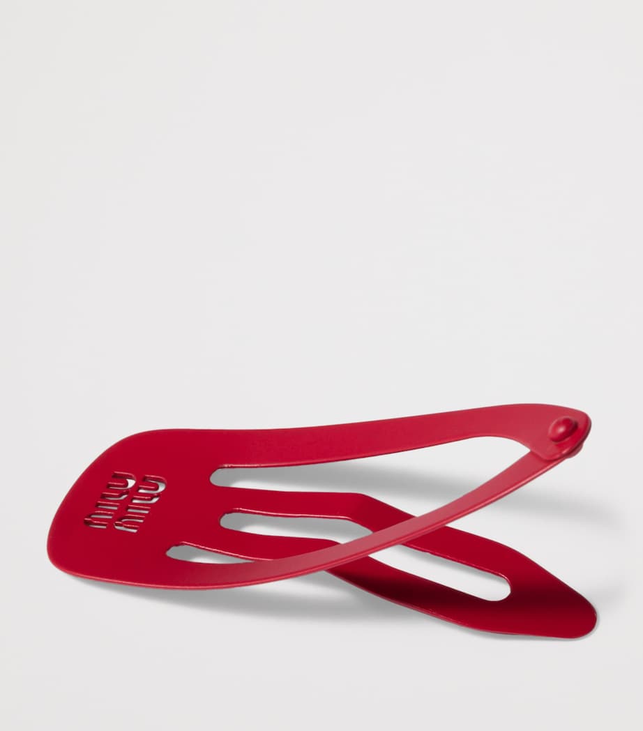 Miu Miu metal logo hair clips set of 2 - British product