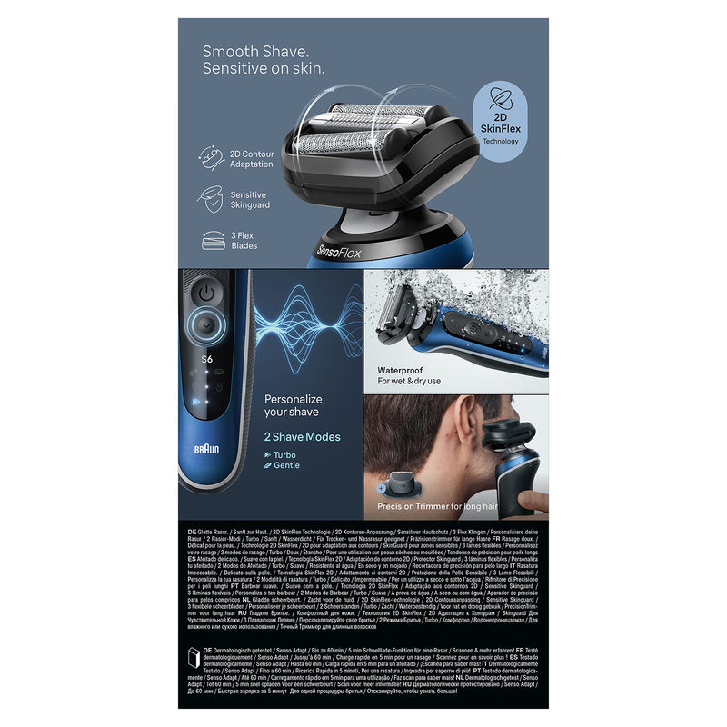 Braun Series 6 electric shaver blue - British product