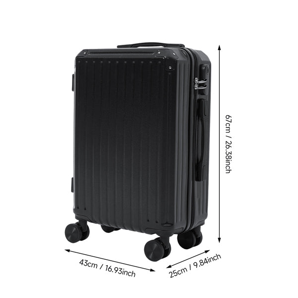 Livingandhome 24-inch travel suitcase black - British product