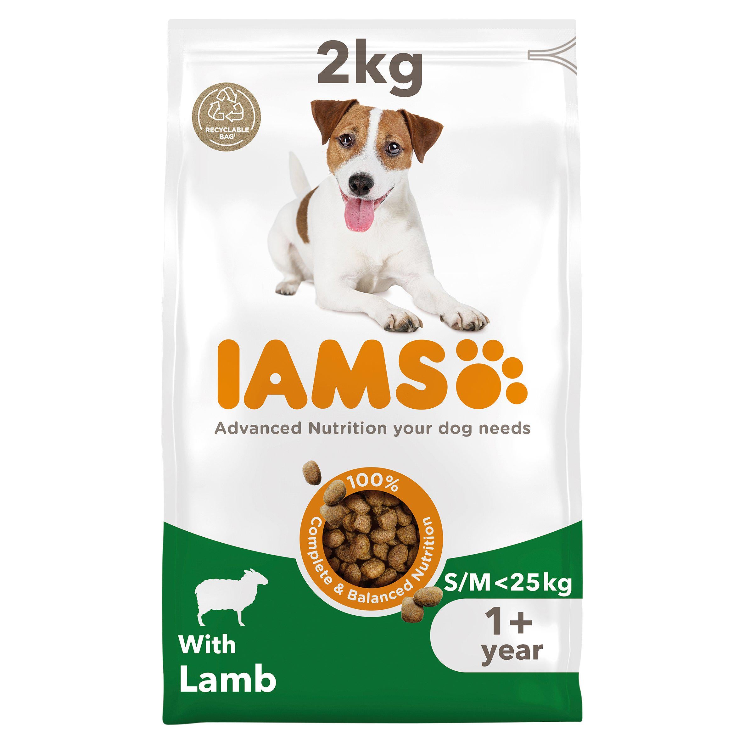 IAMS For Vitality Dry Dog Food Small Medium Breed with Lamb 2kg Dry dog food Sainsburys   