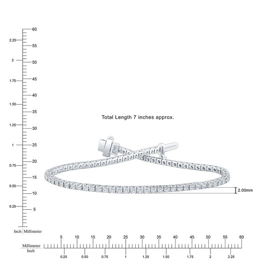 2.00ctw Round Brilliant Cut Diamond Tennis Bracelet, 18ct White Gold
