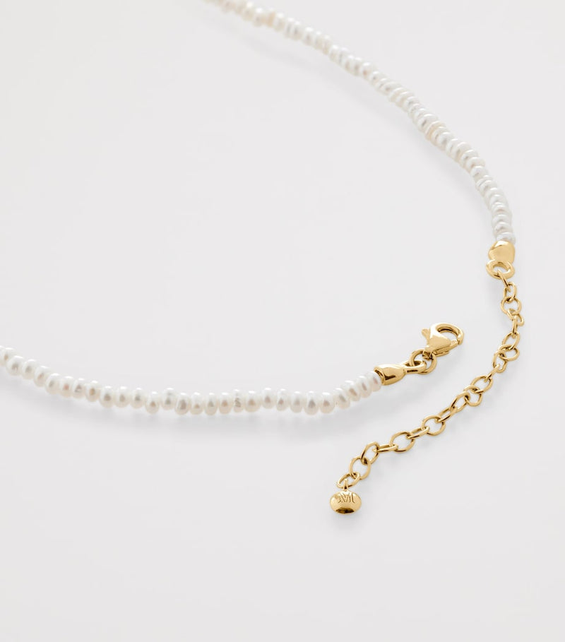 Monica Vinader gold vermeil baroque pearl necklace, UK version