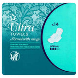 Superdrug Normal Ultra Towel with Wings x 14 GOODS Superdrug   