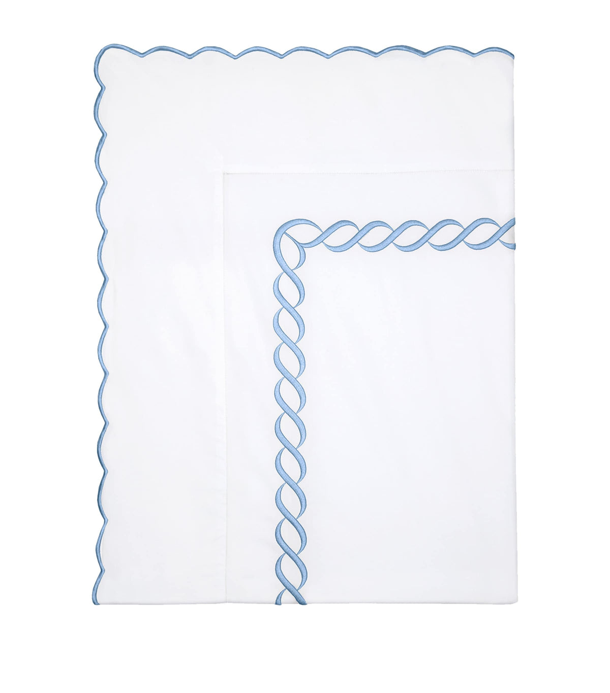 Pratesi king fitted sheet with braid pattern 275cm x 275cm, imported from the UK