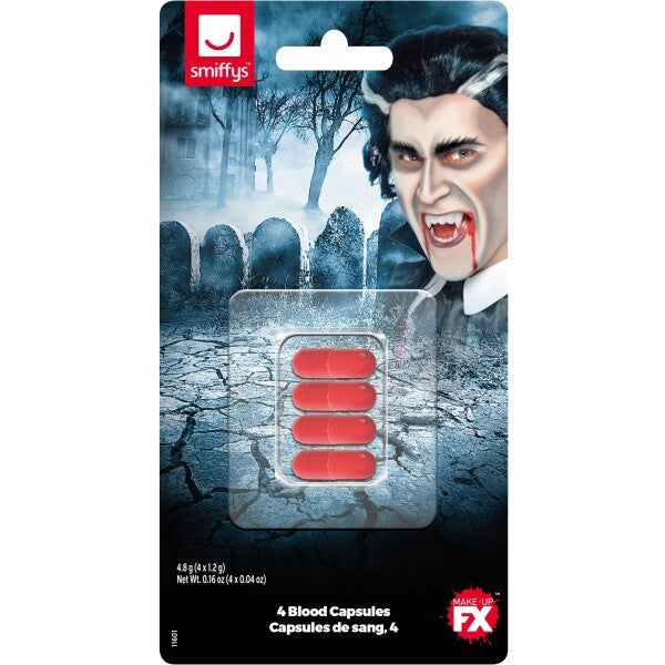 Smiffys blood capsules pack of 4 (British brand)