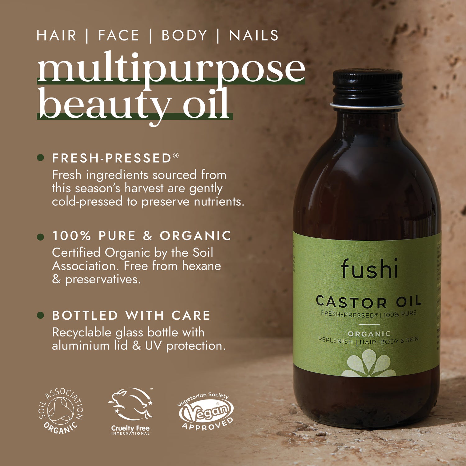 Fushi fresh pressed castor oil 250ml - British product
