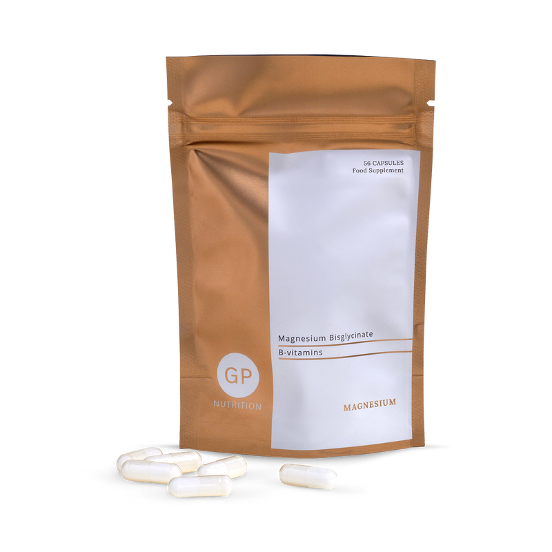 GP Nutrition magnesium bisglycinate 500mg 56 capsules, UK version