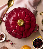 Le Creuset cast iron shallow casserole dish with petal design 26cm, UK version