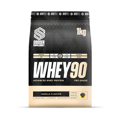 Holland & Barrett Soccer Supplement Whey90 Vanilla Whey Protein Powder 23g Protein 33 Servings- Buy online at McGrocer