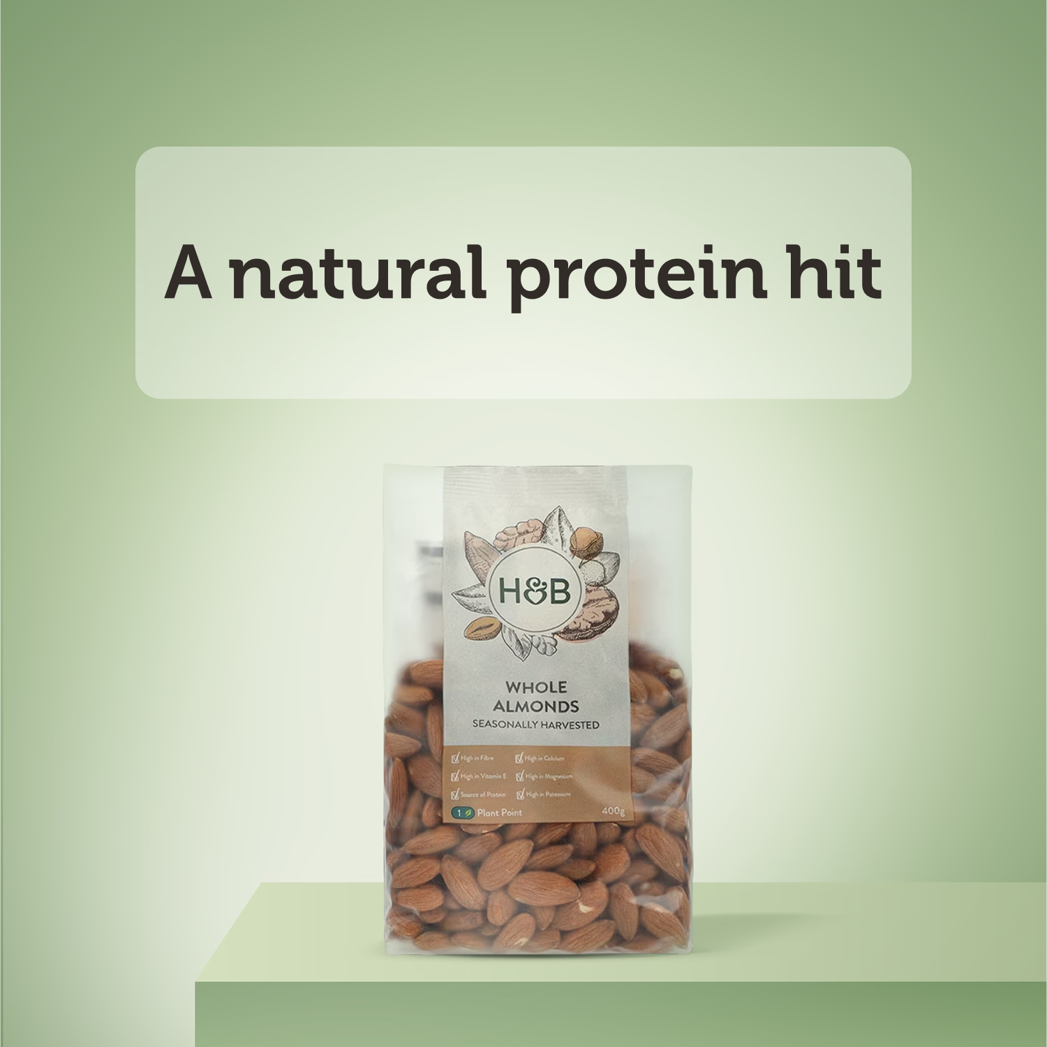 Holland & Barrett whole almonds 400g, UK version