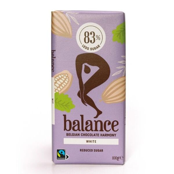 Balance diabetic white chocolate bar no added sugar 100g, UK version